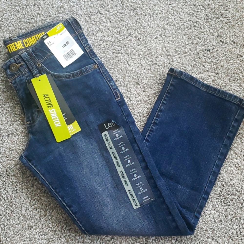 NWT Boys Lee Slim Fit Straight Leg Jeans 8